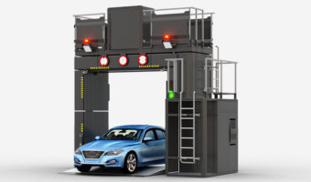 DTP 320DV stationary vehicle scanner equipped with two 320 kV X-ray generators delivering 60 mm steel penetration