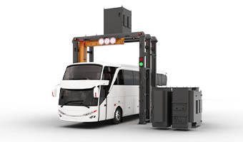 MEAP 320DVB occupied passenger bus screening portal with dual-view X-ray imaging and drive-through capability